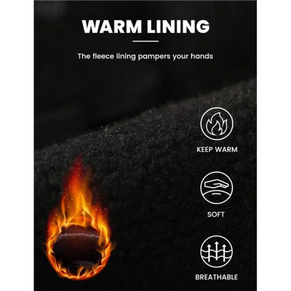 Mens Winter Cycling Gloves Touchscreen Waterproof Anti Slip Warm Biking Gloves